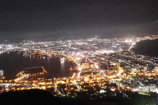 函館山ロープウェイ　夜景 函館山,ロープウェイ,北海道の写真素材