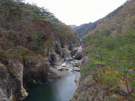 Photo, dragon king gorge, musasabi bridge, landscape, 