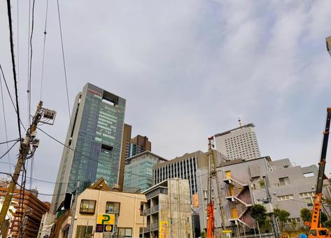 新宿の都会なビル群と空模様 新宿,ビル,空の写真素材
