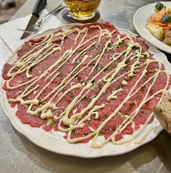 カルパッチョ チェコ,料理,カルパッチョの写真素材