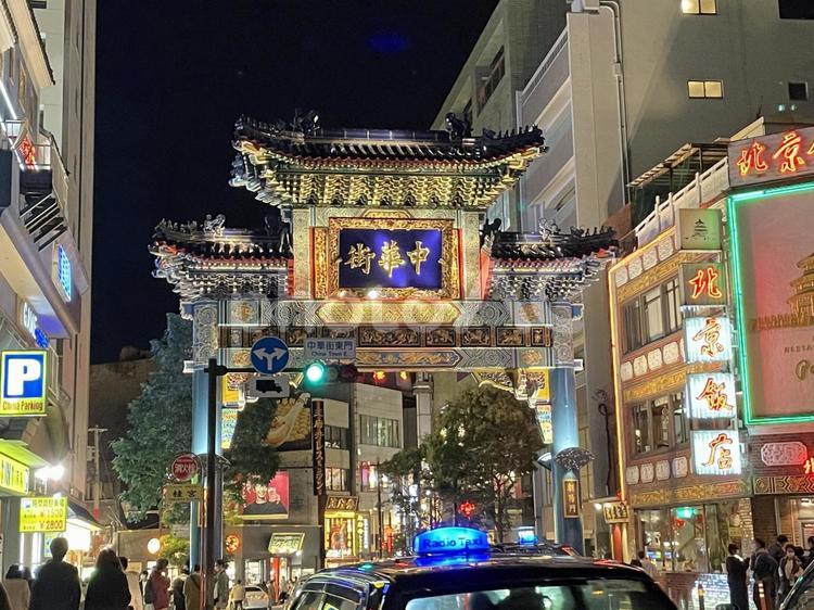 中華街　夜景 夜,横浜,中華街の写真素材