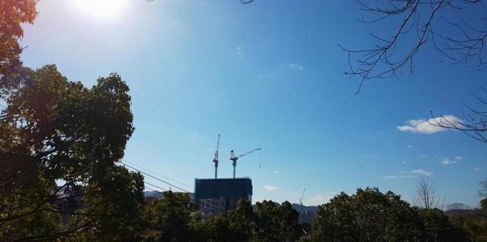 Photo, construction, sunny, sky, 