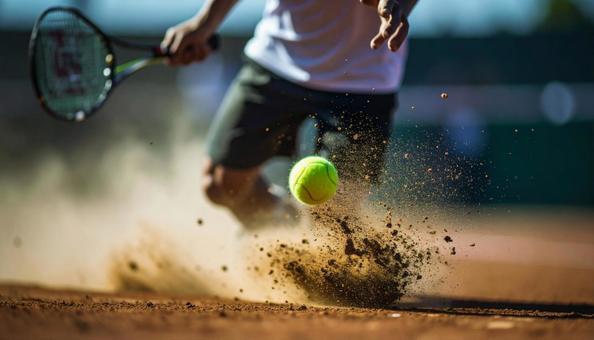 テニスの試合をする男性の写真