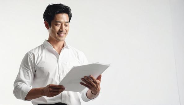 セリフの練習をする日本人 セリフの練習をする日本人の写真