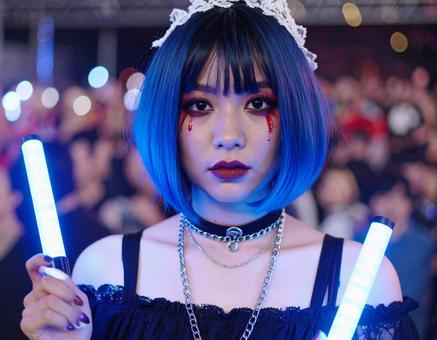 地雷系女子今日は推しに合える大事なライブ 地雷系女子今日は推しに合える大事なライブ 地雷系,推し活,女子の写真素材