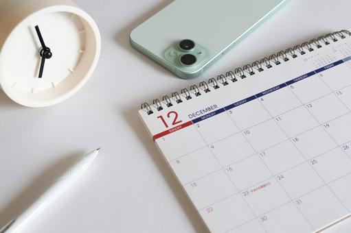 カレンダーと時計とスマホ スケジュール カレンダーと時計とスマホ スケジュール カレンダー,時計,スマートフォンの写真素材