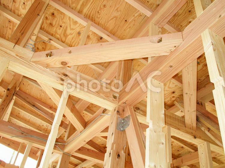 木造住宅の骨組み 木造住宅,木材,家の写真素材
