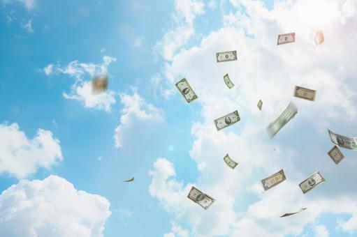 お金が空から降る豊かさのイメージ お金が空から降る豊かさのイメージ の写真