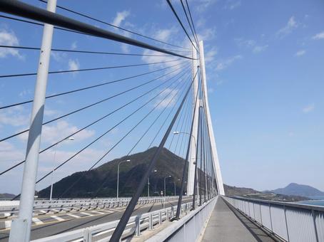 しまなみ海道 しまなみ海道,サイクリング,晴れの写真素材