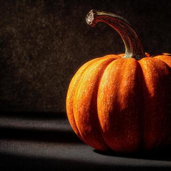 光と影が美しいカボチャのクローズアップの写真