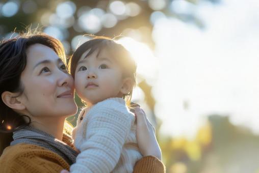 母 子どもの写真