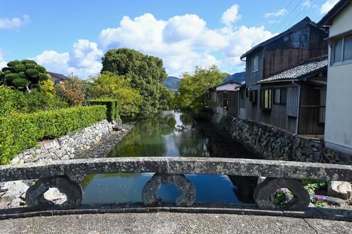 山口・萩市 平安古総門前「平安橋」上より 平安橋,萩,萩市の写真素材
