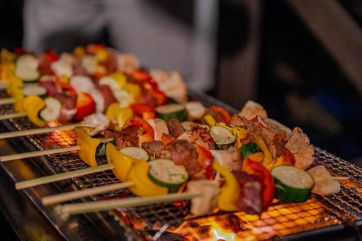 コテージバーベキュー コテージバーベキュー バーベキュー,bbq,串焼きの写真素材