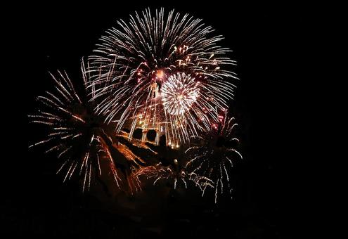 いたばし花火大会2025_13 花火,いたばし花火大会,蓮根の写真素材