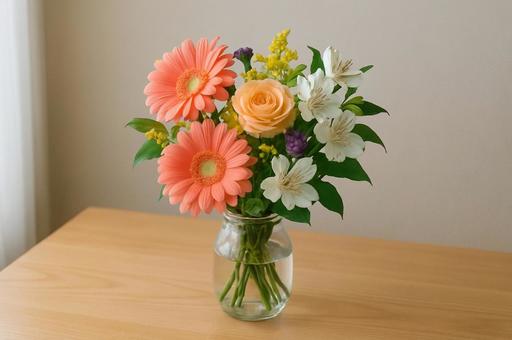 卓上の花束 卓上の花束の写真