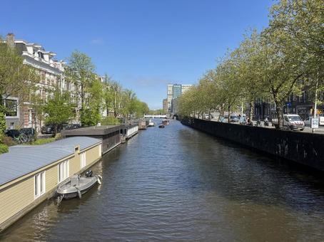 アムステルダム アムステルダム アムステルダム,オランダ,運河の写真素材