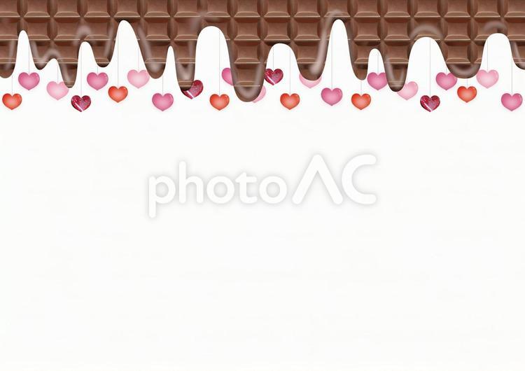 バレンタインにとろけるチョコとハート柄 バレンタイン,ハート,チョコの写真素材