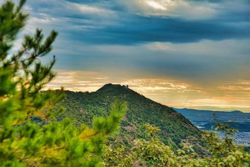 高御位山 播磨平野,山岳,平野の写真素材