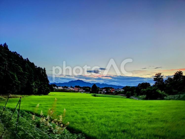 沼田の風景② 絶景,田園,田んぼの写真素材