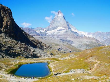 雄大なマッターホルン 絶景,風景,バカンスの写真素材