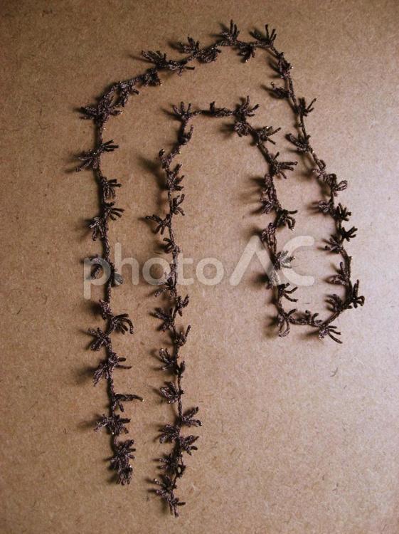 ブラウンの編み飾り・コルクボード 飾り,コルクボード,ブラウンの写真素材