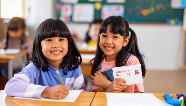 教育 英会話教室でレッスンを受ける子供 教育 英会話教室でレッスンを受ける子供の写真
