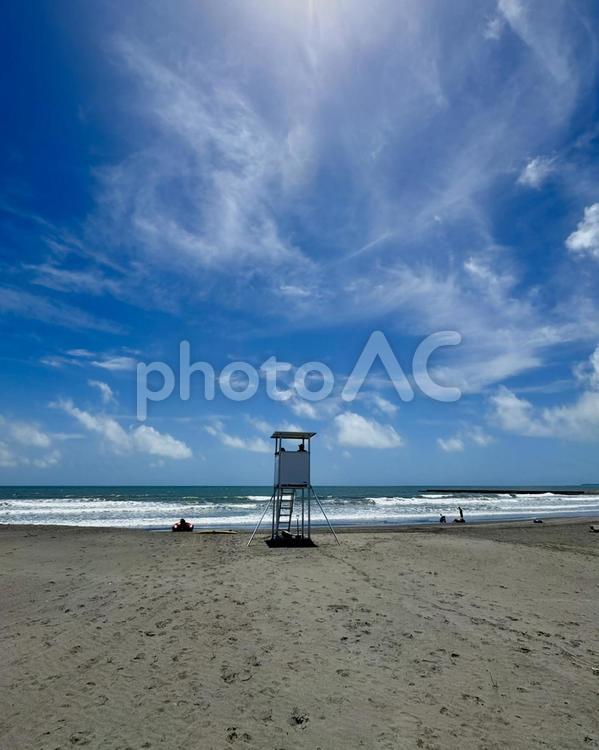 静岡県牧之原市、夏の静波海水浴場 海,ビーチ,海辺の写真素材