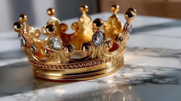 家のリビングにある金色の王冠 家のリビングにある金色の王冠の写真