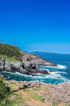 佐賀県　七ツ釜の風景 七ツ釜,佐賀,玄界灘の写真素材