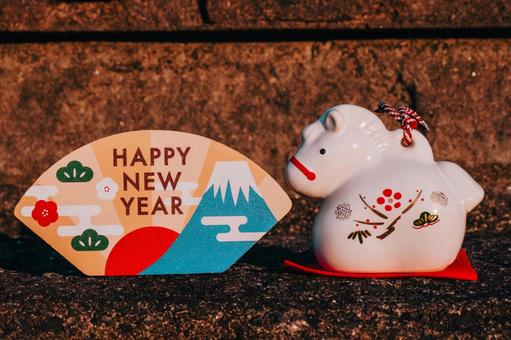 お正月を祝いましょう 置物,午年,2026年の写真素材