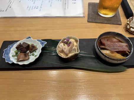 季節の滋味を彩る三種 季節の滋味を彩る三種 鮨屋,寿司,御通しの写真素材