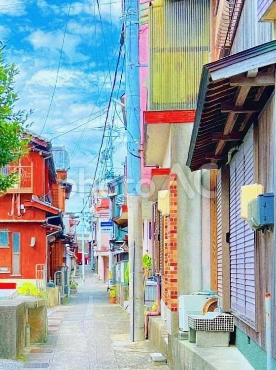 街並み/田舎の路地 街並み,田舎,路地の写真素材