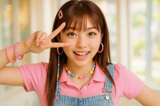 プリクラ風ポーズ プリクラ風ポーズの写真