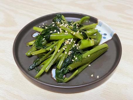 空芯菜の炒め物 空芯菜,ヨウサイ,エンサイの写真素材