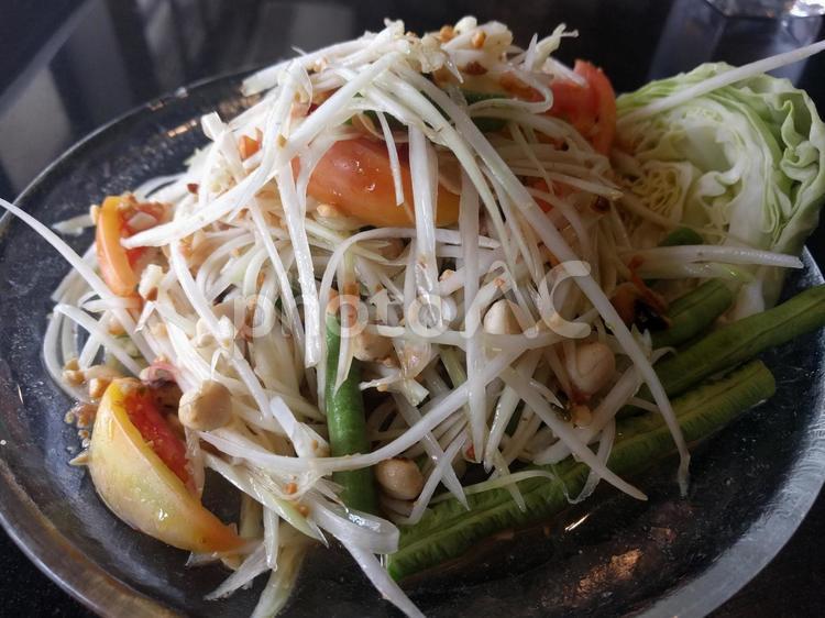 ソムタム　タイ料理 からい,アジア,サラダの写真素材