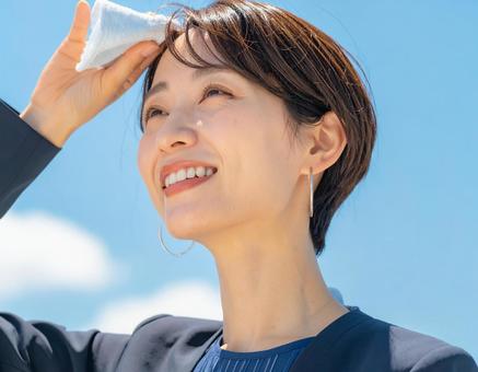 汗をふく 汗をふくの写真