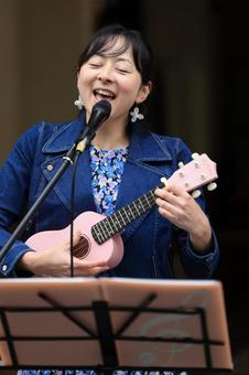 路上ライブB シンガー,ボーカル,歌手の写真素材