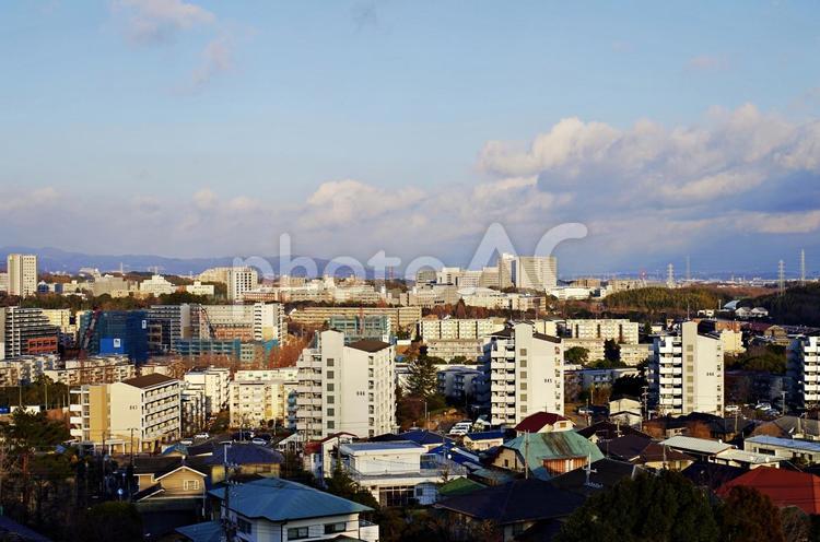 千里ニュータウンの風景 千里ニュータウン,街並み,マンションの写真素材