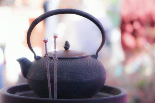 南部鉄器の茶道具 レトロ,アンティーク,懐かしいの写真素材