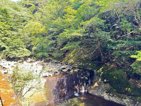 川　山　自然　田舎 河川敷,春,川の写真素材