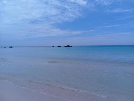 角島 海,山口県,青空の写真素材