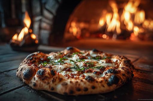 ピザと焼くためのかまどの写真
