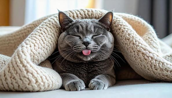 舌を出す猫 舌を出す猫の写真
