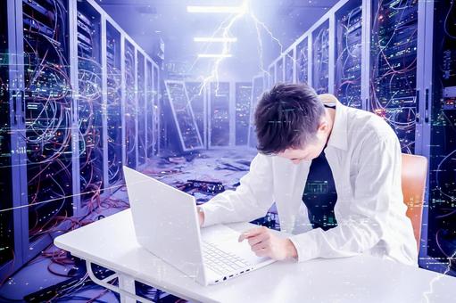 システム障害 it,システム障害,サーバーの写真素材