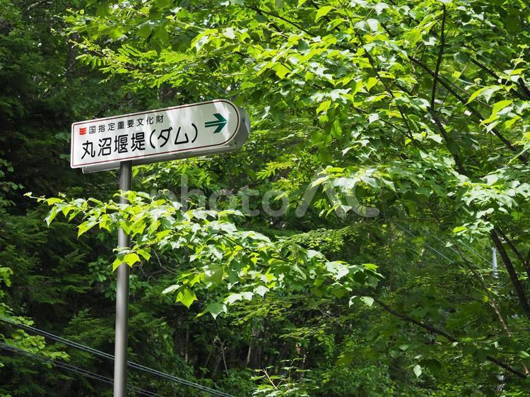 丸沼堰堤（ダム）案内板 案内板,道標,丸沼堰堤の写真素材