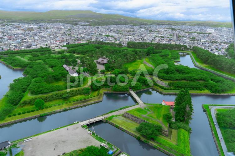 五稜郭タワーからの景色 五稜郭,景色,新緑の写真素材