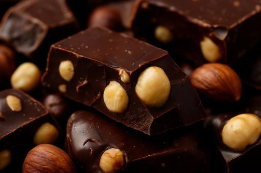 チョコレートナッツ断面超接写 チョコレートナッツ断面超接写の写真