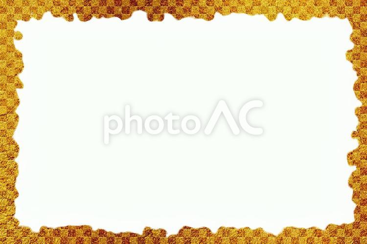 黄金色と白のフレーム　和紙　高級　イメージ　素材 背景,金,ゴールドの写真素材