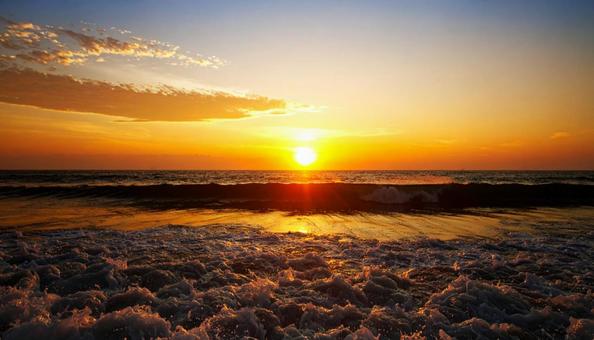 海と夕日 海と夕日の写真