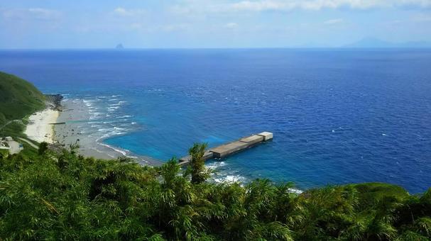 Photo, tokara islands, toshima village, port, 